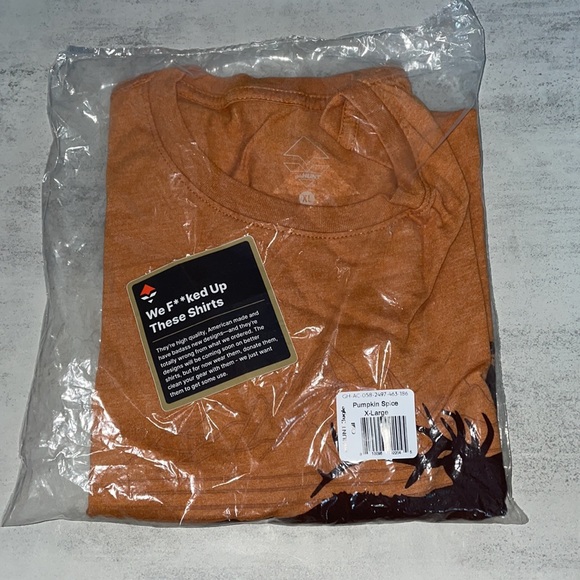 NWT MENS Orange GOHUNT Bugle Call Pumpkin Spice T Shirt - Picture 3 of 6